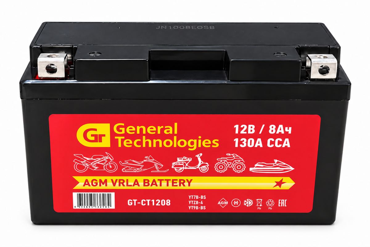 GT 12V 8Ah CT1208 (YT7B-BS, YT9B-BS)