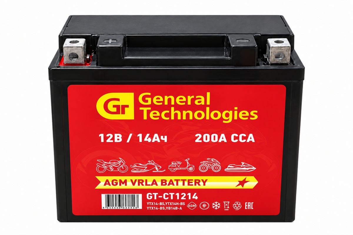 GT 12V 14Ah (YTX14-BS, YB16B-A, YTX16-BS)