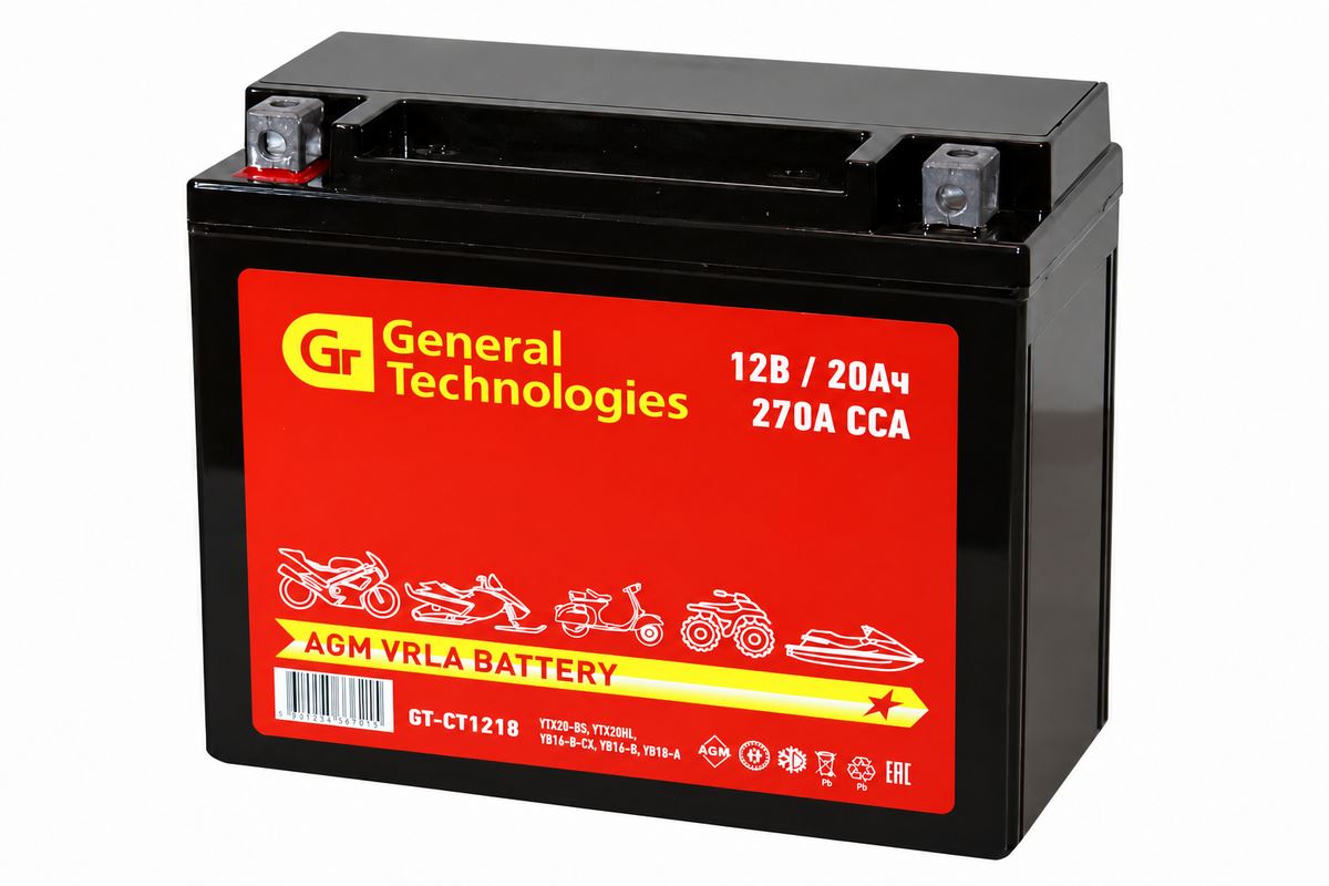 GT 12V 18Ah(YTX20-BS, YB18B-A, YTX20H)